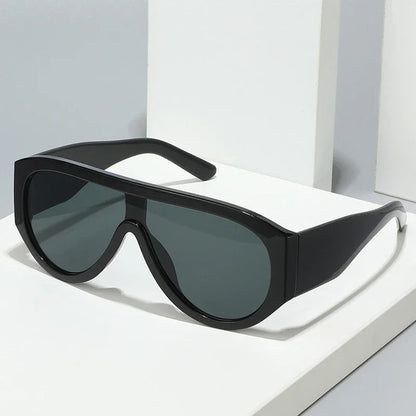 JNPCXI Fashion Oversized Pilot Women Sunglasses Retro One Piece Red Green Shades UV400 Men Gradient Sun Glasses