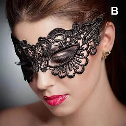1Pc Halloween Makeup Ball Costume Party Ladies Lace Mask Half Face Cloak Mask