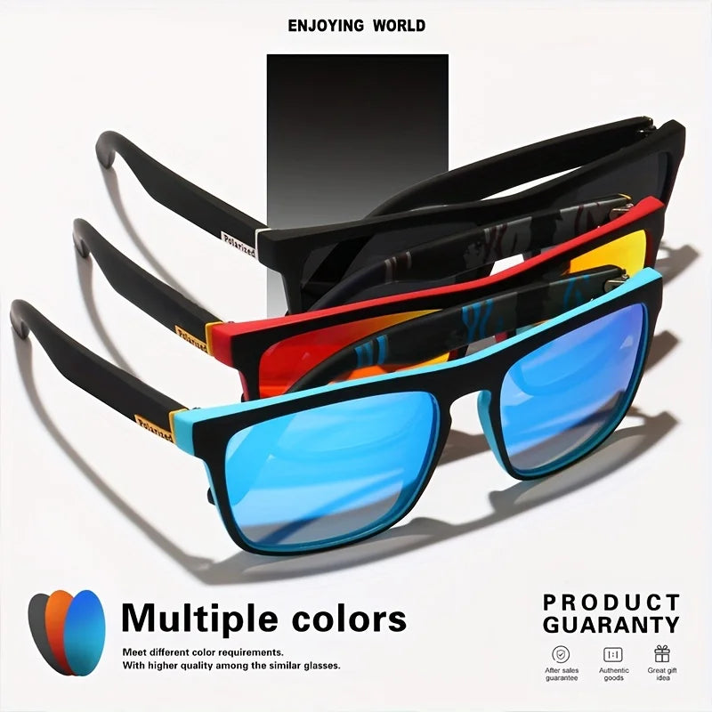 2PCSClassic Square Polarized Sports Sunglasses Lightweight PC Frame UV400 for Driving Fishing Cycling Unisex Everyday Durability