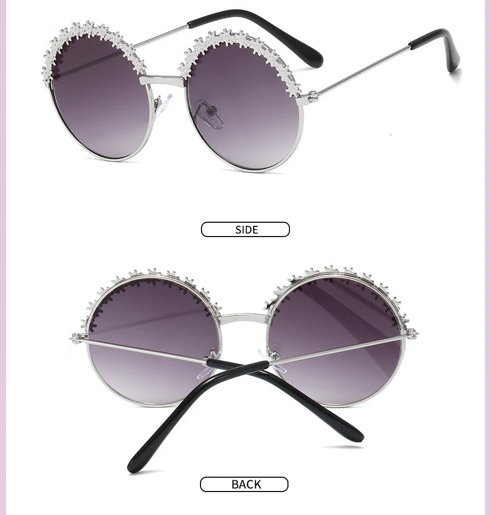 2025 Sunglasses children's glasses flower fashion New Sunglasses children's round children's Metal