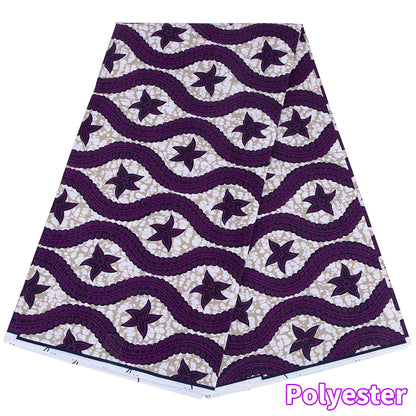 Veritablewax Fan Pattern African Fabric By the Yard Polyester Material For Handsewing High Quality Cloth for Party Dress A-27