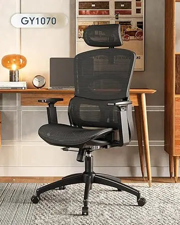 Ergonomic Office Chair, High Back Home Desk Chair with Headrest, Flip-Up Arms, 90-120° Tilt Lock and Wide Cushion