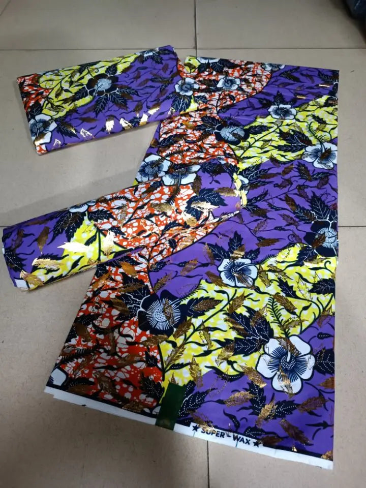 2022 New Hot Sale African Wax Fabric Cotton Material Nigerian Ankara Block Prints Batik Dutch High Quality Sewing Cloth