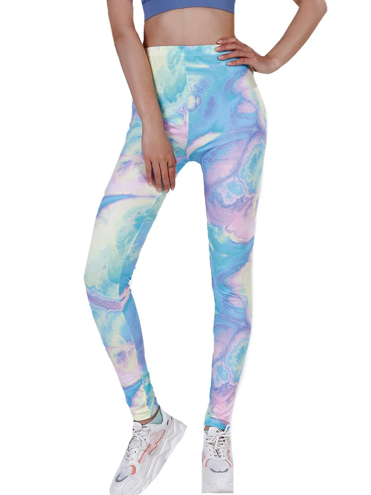 CUHAKCI Fashion Plaid Printing Leggings Women Sexy Fitness Leggins Grid Floral Stripe Trousers High Waist Pencil Pants