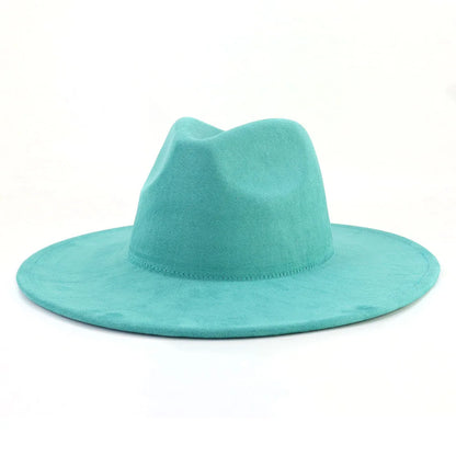 Suede Fedora Multicolor Heart-shaped Top 9.5cm Brim Men and Women Jazz Hat Panama Hat