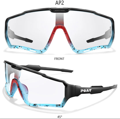POAT Brand Men Women MTB Bike Bicycle Photochromic Eyewear Cycling Fishing Running Glasses New Style Sunglasses Sports