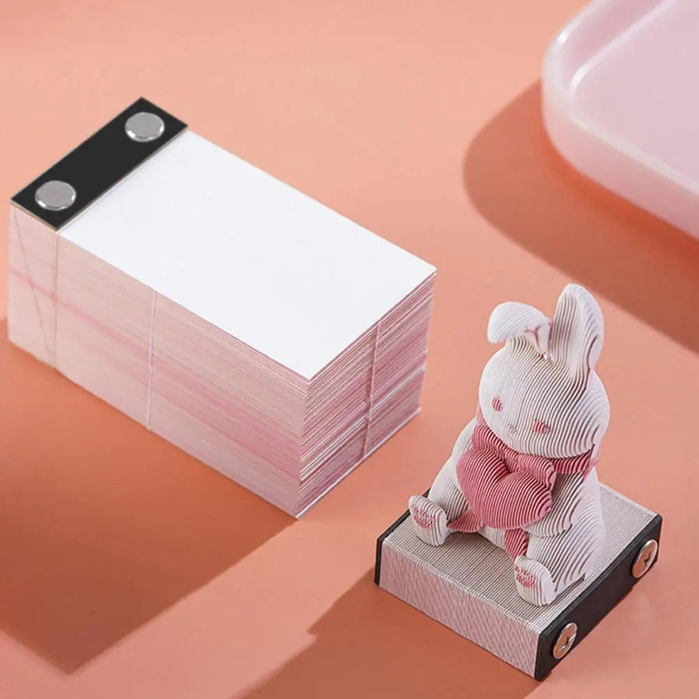 2026 Year Calendar Creative 3D Paper Notes Notepad Gift Carving Bunny Bear Calendar Paper House Shark Art Cute Sculpture C9O7