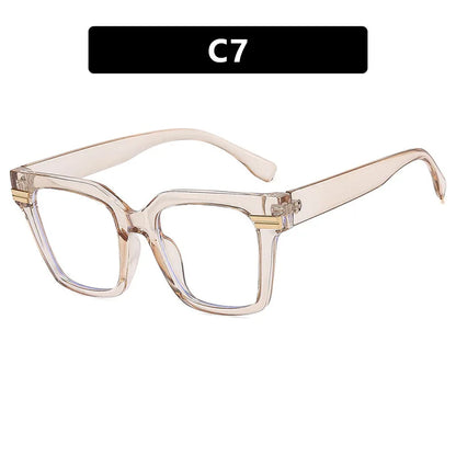Oversized Square Reading Glasses Women Men Blue Light Protection Prescription Eyeglass Thick Frame Transparent Computer Eyewear