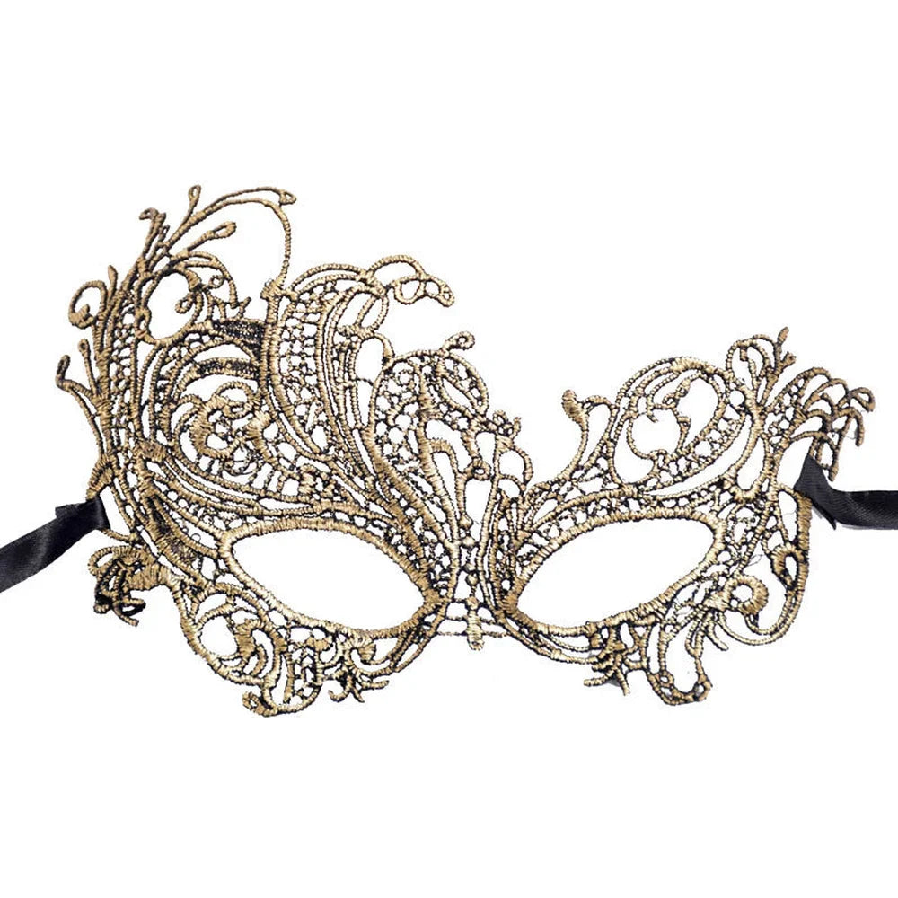 Gold Lace Venetian Cutout Eye Mask Ladies Lace Masquerade Party Masques for Carnival Gras Masque Halloween Masks Prom Supplies
