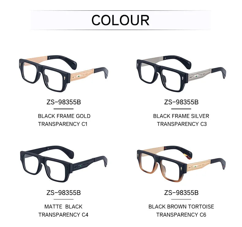 Fashion Oversized Square Reading Glasses Men Blue Light Blocking  Metal FrameGlasses Trendy Optical Presbyopia Eyeglasses0to+6.0