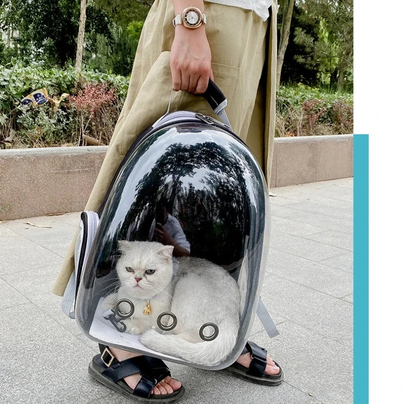 Premium Transparent Breathable SpaceCapsule Pet Backpack Lightweight Portable Carrier Bag for Cats Dogs Travel Outdoor Transport