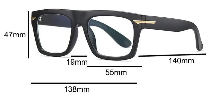 2022 Retro Big Square Frame Designer Reading Glasses Anti Blue Light Computer Eyeglasses Prescription Eyewear Diopters 0 to +6.0