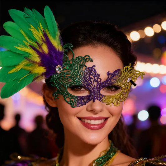 Lace Half Face Mask Exquisite Venetian Mask Suitable for Carnival and New Year Party Costume Dance Party Wedding Party