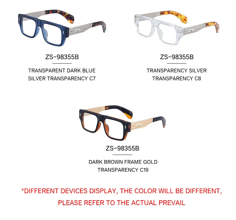 Fashion Oversized Square Reading Glasses Men Blue Light Blocking  Metal FrameGlasses Trendy Optical Presbyopia Eyeglasses0to+6.0