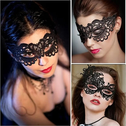 1Pc Halloween Makeup Ball Costume Party Ladies Lace Mask Half Face Cloak Mask