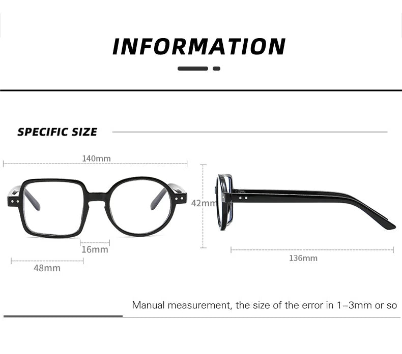 OEC CPO Square Glasses Women Men Fashion Clear Glasses Optical Eyeglasses Frame Personality Round Transparent Lens Spectacle