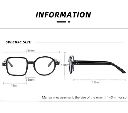 OEC CPO Square Glasses Women Men Fashion Clear Glasses Optical Eyeglasses Frame Personality Round Transparent Lens Spectacle