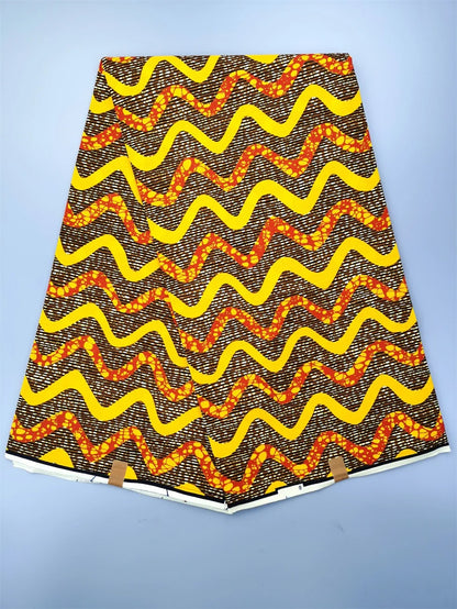 Dutch Hollandais Printed Fabric for African Classical Dress Veritable Real Wax Guaranteed 100% Cotton 6 Yards