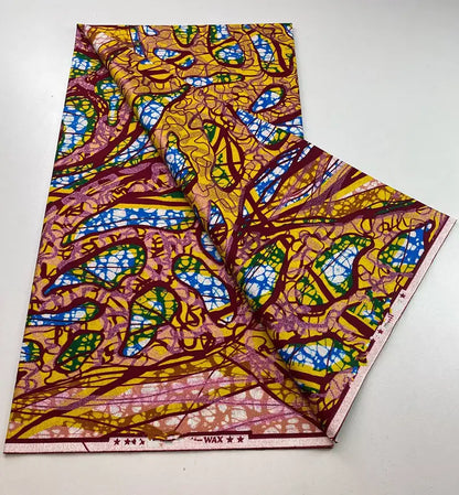 100%Certified Grand Super African Wax Nigerian GlitterGlam Gold Embellished Ankara Wax Printed Fabric Real Original For Sewing