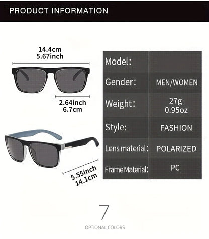 3Pcs Fantasy Gradient Mutipcolor Square Polarized Sunglasses AntiGlare UV400 Glasses Summer Party Driving Fishing Christmas Gift