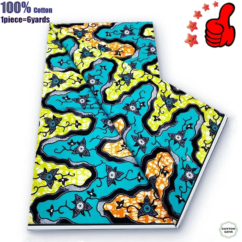 Guaranteed Veritable African Real Wax Prints Fabric Ghana Style Ankara Wax Tissu Pagne 100%Cotton Soft Design Nigeria Wax Fabric