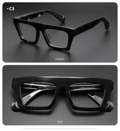 Classic Thick eyeglasses male acetate frame Clear Lens Glasses for Women Men Sunglasses UV Protection Hand-Crafted Eyewear Frame