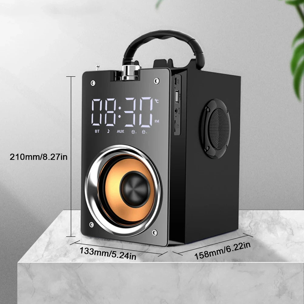 Wooden Super Bass Wireless Bluetooth Speakers Portable High Power Stereo Subwoofer Music Center Support TF FM Radio HIFI BoomBox