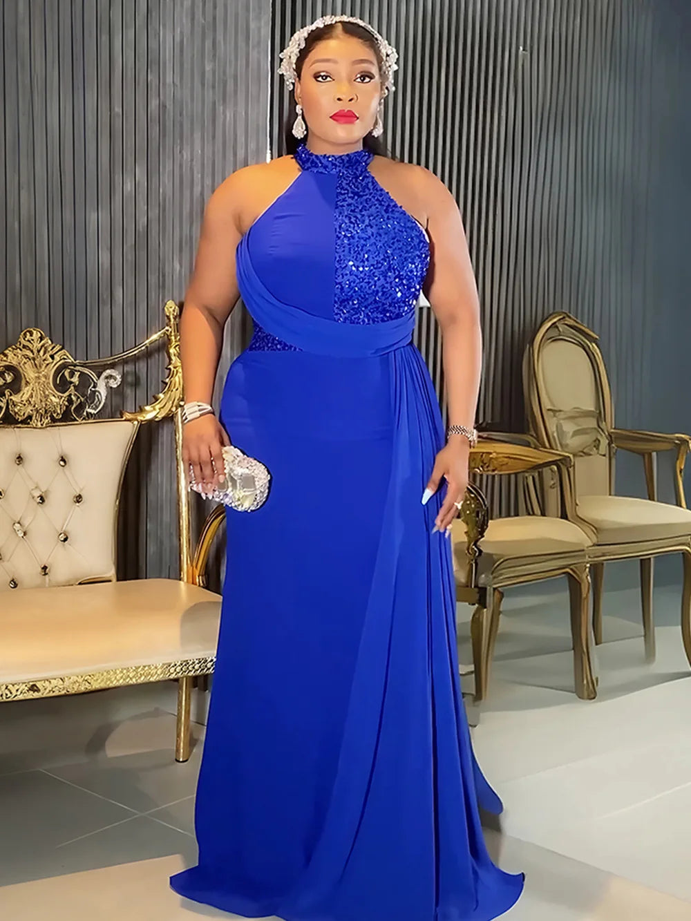 2025 Elegant African Dresses for Women Africa Clothing Plus Size Wedding Party Dress Dashiki Ankara Office Lady Outfit Robe