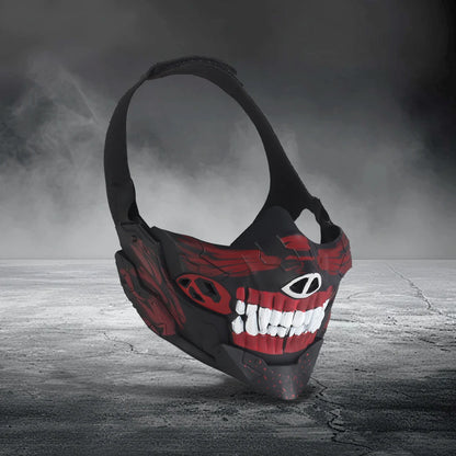 Airsoft Skull Mask Half Face Protection Halloween Fangs Mask Breathable for Halloween Horror Props Party Supplies