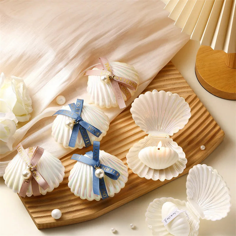 Seashell Candle Scented Shell Pearl Set Candle for Wedding Favors for Guests Gift Party Holiday Home Decor Velas Conchas De Mar