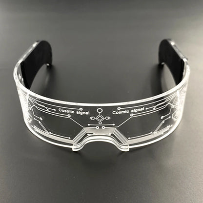 Acrylic LED Luminous Glasses Glow Party Glasses Neon Light Up Visor Eyeglasses DJ Bar Party Eyewear For Halloween Christmas