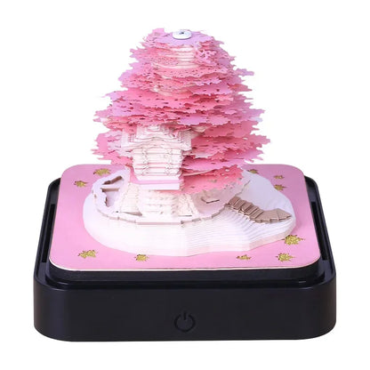 Love Castle 3D Memo Pad Paper Carving Art Calendar Fantasy Castle Notepad 3D Paper Card Decor New Year Valentine's Day Gift Box