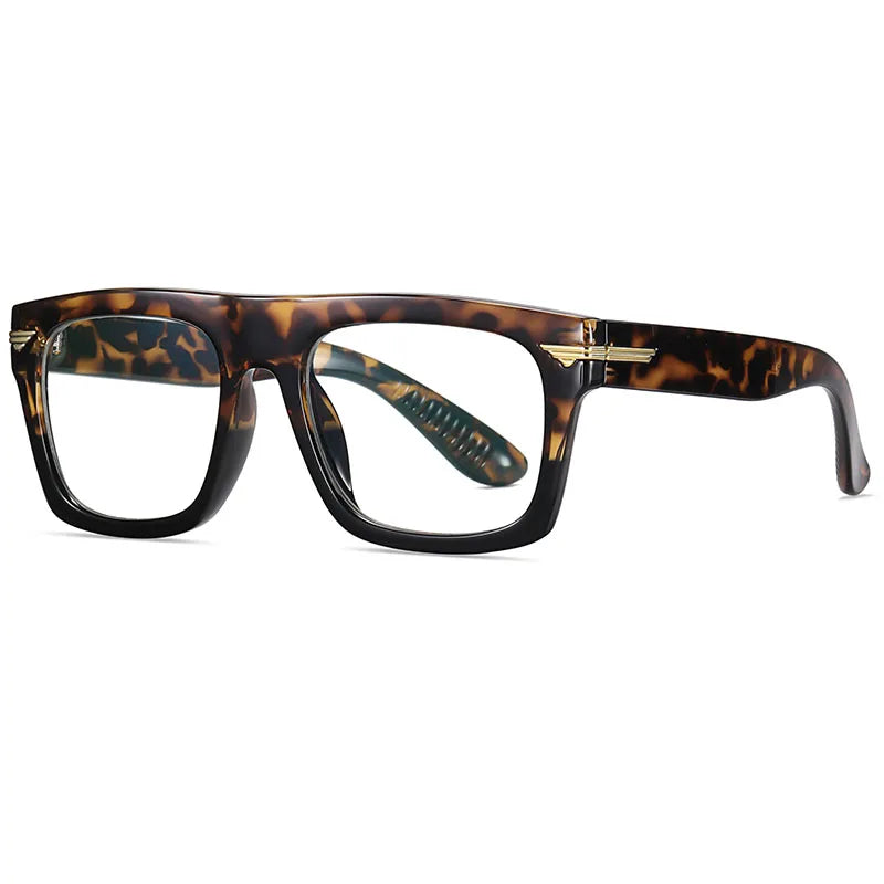AUECMOI Vintage Men Square Glasses TR90 Frame Myopia Customizable Prescription Anti Blue Ray Optical Photochromic Eyeglasses
