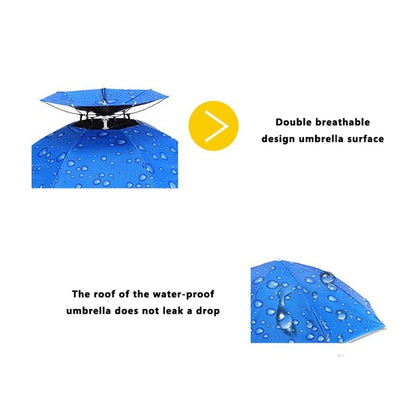 Windproof Umbrella Cap Wearing An Umbrella On The Head Sturdy Men's And Women's Foldable Large Sunshade And Rain Hat Umbrella
