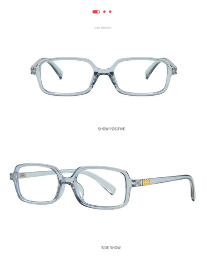 4pcs New Fashion Women Small Square Eyeglasses Frame Outdoor Casual Eyeglasses Anti Blue Light Eyewear Rivet Glasses Unisex