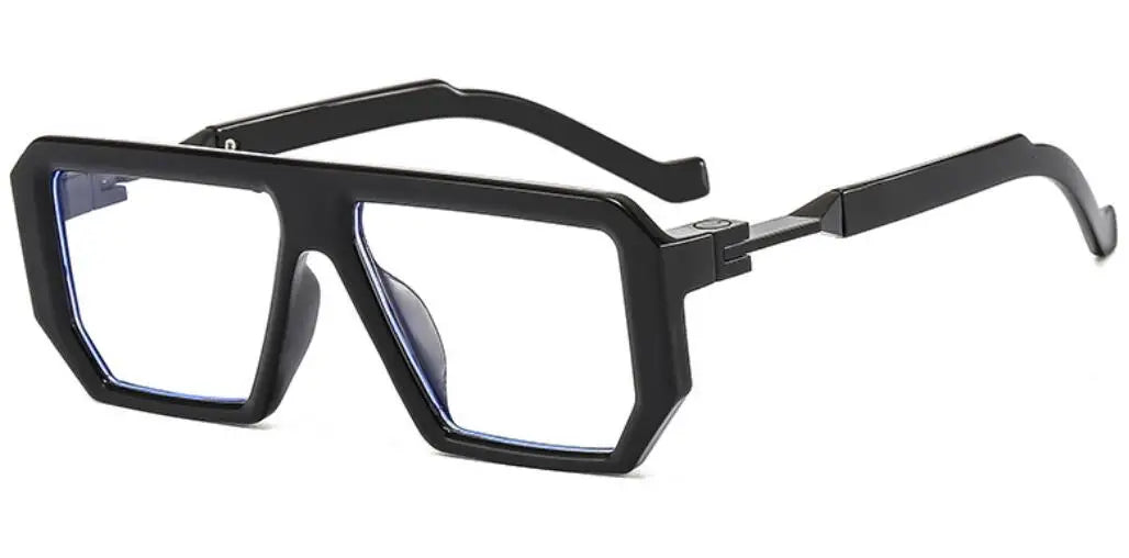 Retro Rectangle Men's Reading Glasses Transparent Computer Big Square Anti Blue Light Glasses Frame Punk Presbyopia Eyewear +1.5