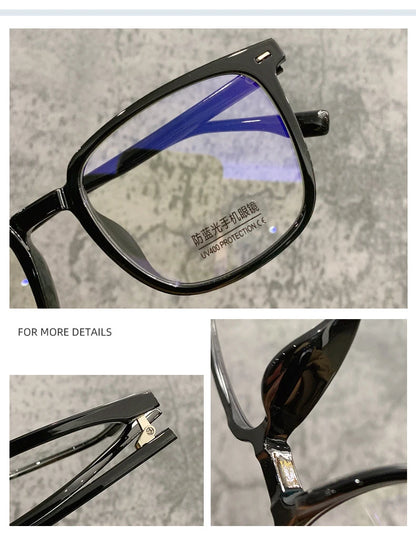 Square Transparent Men's Reading Glasses Vintage Frames Computer Blue Light Blocking TR90 Male Presbyopic Eyeglasses Leesbril +2
