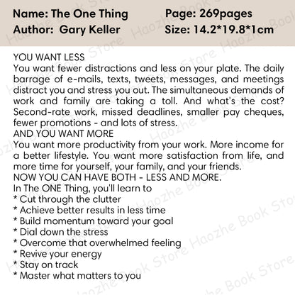 The ONE Thing: The Surprisingly Simple Truth About Extraordinary Results Business Management English Book Paperback