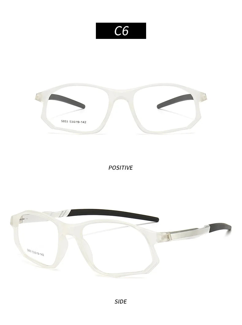 YIMARUILI New Fashion Sports Glasses Men and Women TR90 Spring Leg Design Big Face Optical Prescription Eyeglasses frame 5853