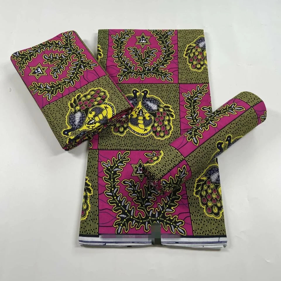 African Wax Fabric Lastest Prints Cotton Material High Quality Pagne Origin Real Ankara Gold Printed For Sewing Wedding Dress