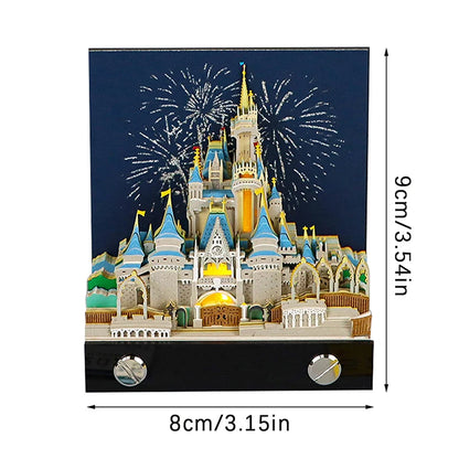 Time Piece Calendar 2026 Desk Calendar With LED Light 3D Tear-away Calendar Paper Carving Art Memo Pad Notepad Gift Christmas