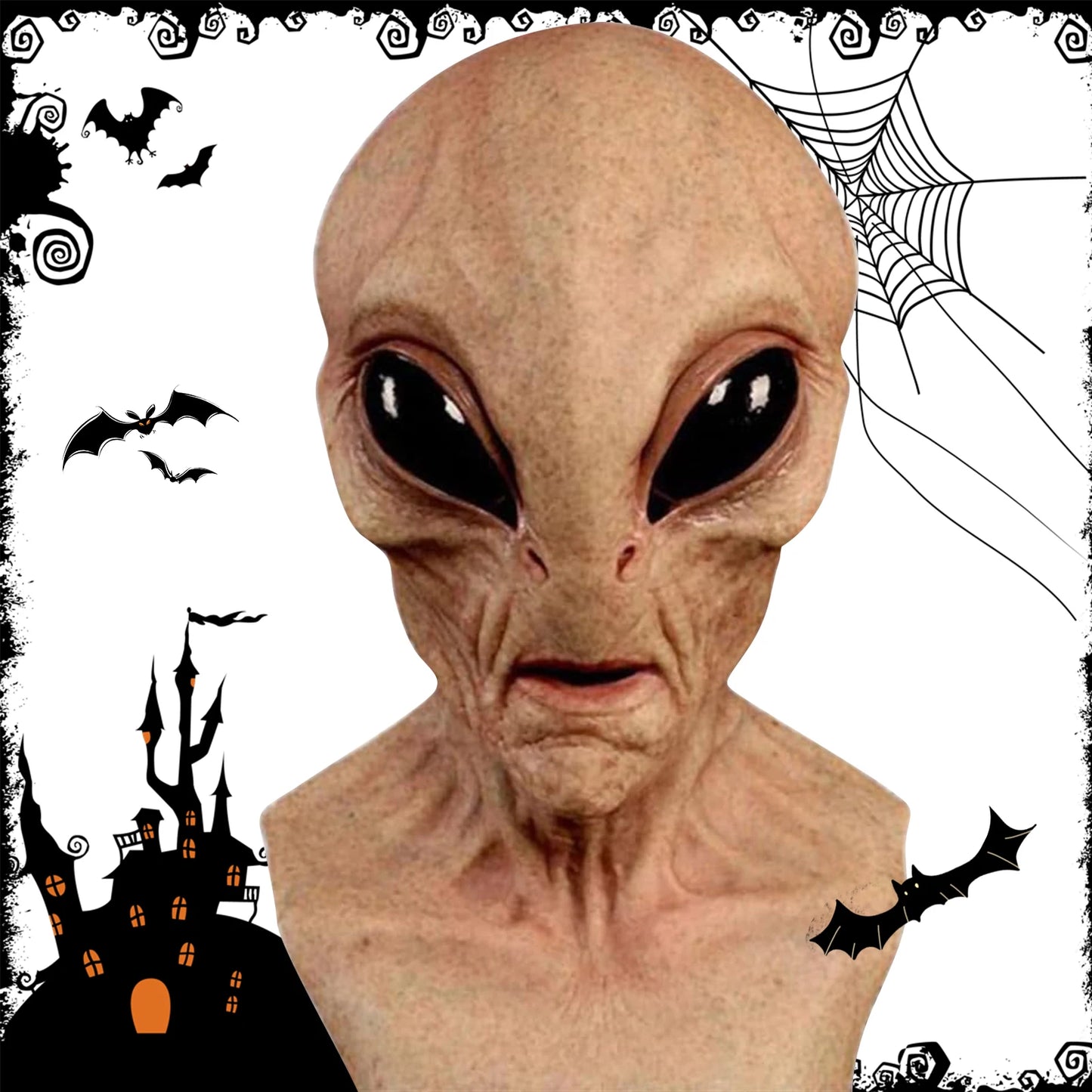Alien Funny Mask Latex Alien Mask Props Realistic Creepy Halloween Masks for Halloween Carnival Costume Party Props
