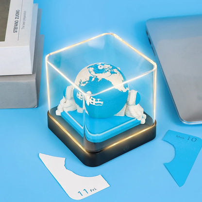 Time Piece Calendar 2026 Desk Calendar With LED Light 3D Tear-away Calendar Paper Carving Art Memo Pad Notepad Gift Christmas