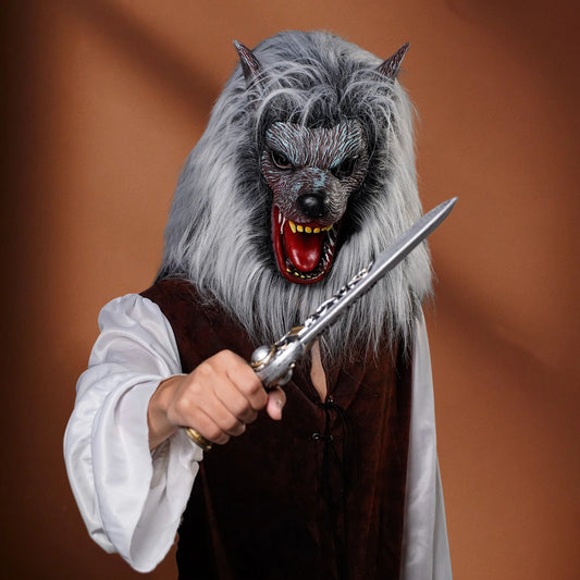 1pc Wolf Head Mask - Latex material Suitable for role-playing Stage performance, holiday party and Halloween costume trick props