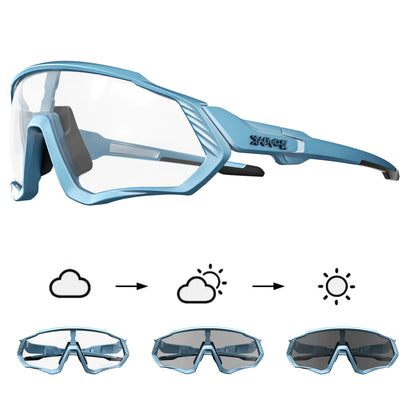 Kapvoe New Outdoor Photochromic Cycling Sunglasses Men Women Road Mountain Bike Bicycle Cycling Glasses Sport Running Eyewear