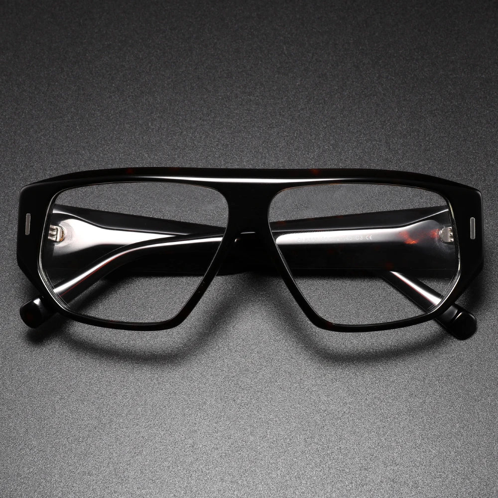 Luxury Brand Designer Thick Acetate Oversized Frame for Men Women Trendy Optical Eyewear Stylish Shield For Men lentes de sol