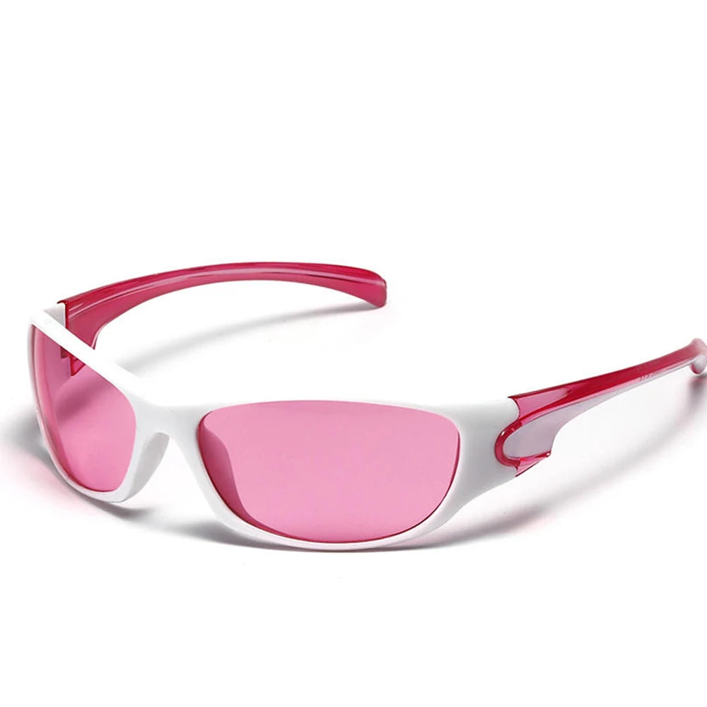 Men's Silver Y2K Sunglasses Outdoor Cycling Sports Sun Glasses Women Vintage Shades Trendy Punk Goggle Eyewear 2000S Aesthetic