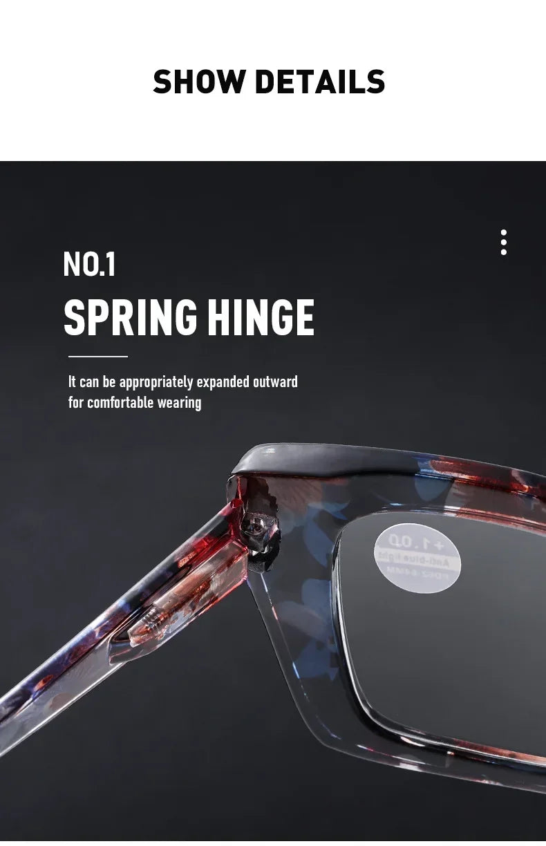 2025 New Fashionable Large Frame Women's Presbyopia Glasses High Definition Texture Neutral Color Anti Blue Light Glasses