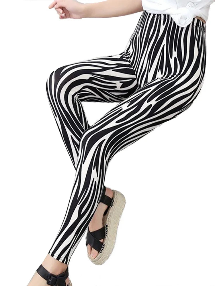 CUHAKCI Fashion Plaid Printing Leggings Women Sexy Fitness Leggins Grid Floral Stripe Trousers High Waist Pencil Pants