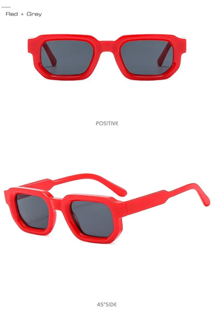 JNPCXI Fashion Blue Square Sunglasses For Women Men Retro Luxury Designer Clear Lens Sun Glasses Shades UV400 Eyeglasses